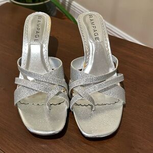 Rampage Glittering Silver Heels